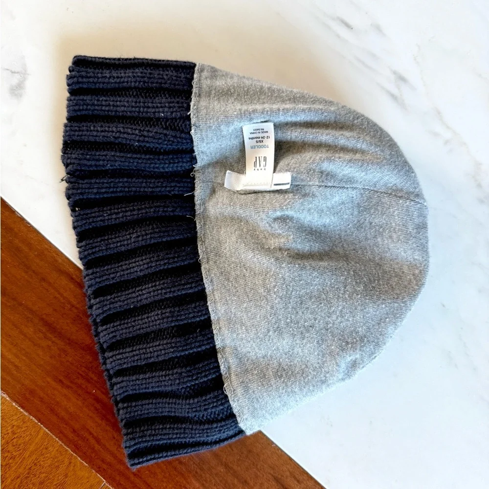 BABY GAP Toddlers Boys HAT Navy Blue Anchor Knit Beanie Size XS/S 12-24 months